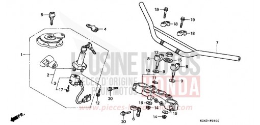 ROHRGRIFF/OBERE BRUECKE XLR125RW de 1998